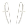 Aretes de Plata Cruz lisa larga medida 4.5 cm Marca: Oh plata ROR1345